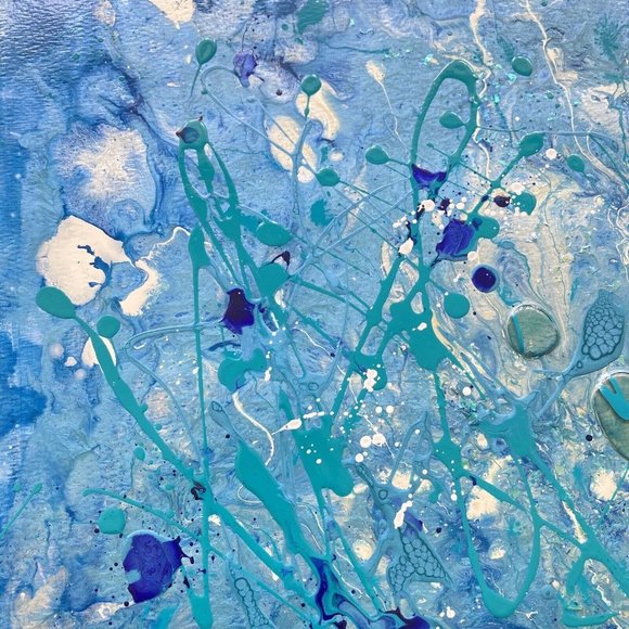 Sea Party - Original Art Mixed Media Painting Frame Ready Artwork 11”x15” - Picture 4 of 7